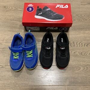 Fila Circuit speed II velcro strap Kids Blue and Black Sneakers Sz 3y bundle NWT